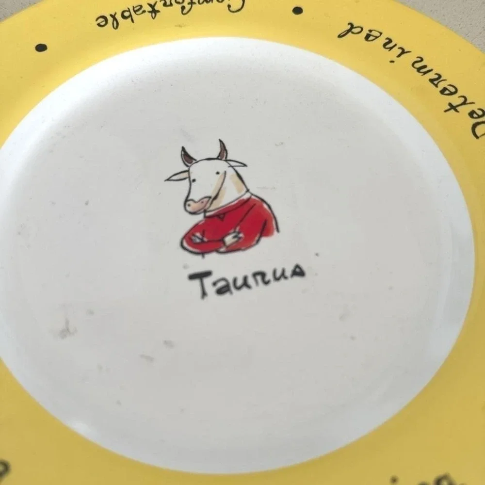 Pottery Barn Taurus Zodiac Plate 8 inch Astrology Sign‎ Dish